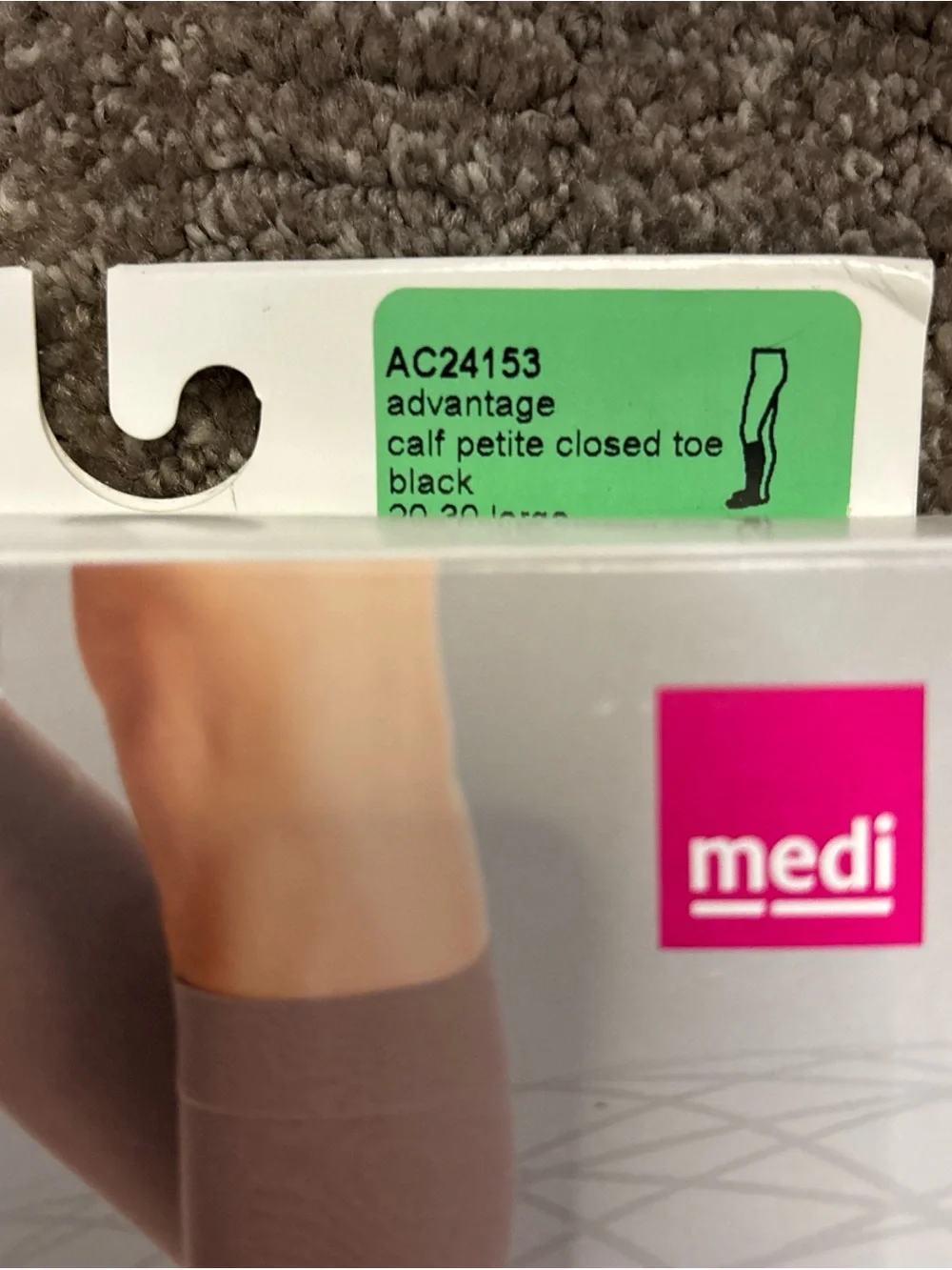 Duomed Advantage 20-30 mmHg Compression Socks - black large petite closed toe